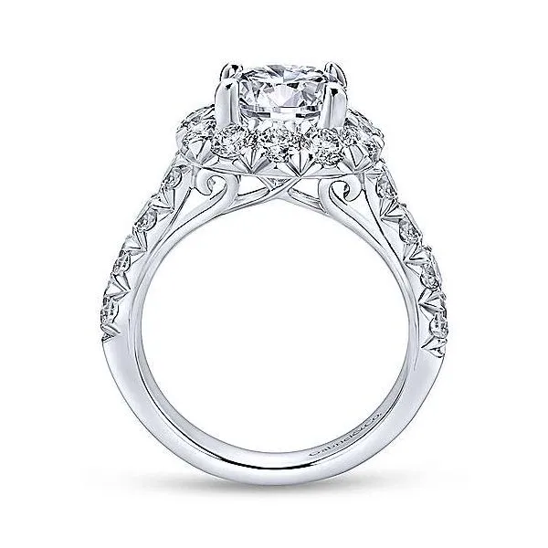 Gabriel & Co. Ivory White Gold Diamond Engagement Ring Image 2 SVS Fine Jewelry Oceanside, NY