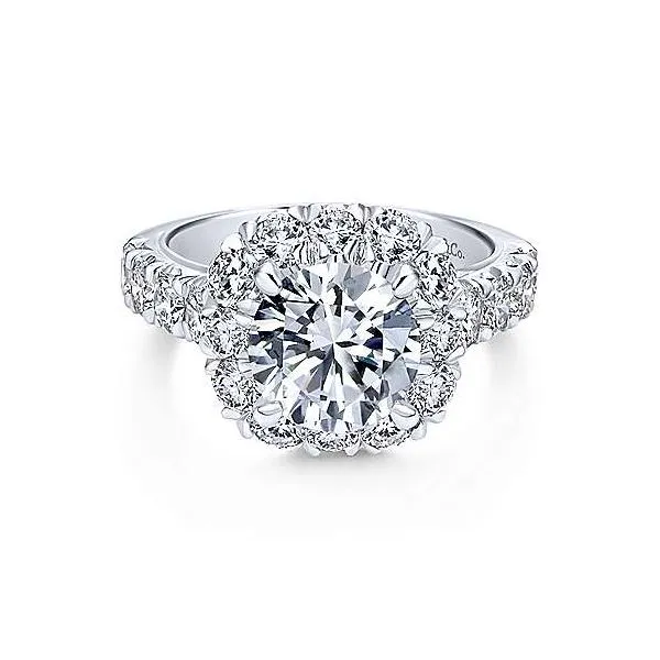 Gabriel & Co. Ivory White Gold Diamond Engagement Ring SVS Fine Jewelry Oceanside, NY