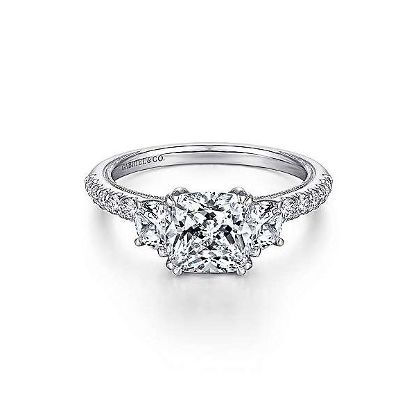 Gabriel & Co Aloise 14K White Gold Engagement Ring SVS Fine Jewelry Oceanside, NY