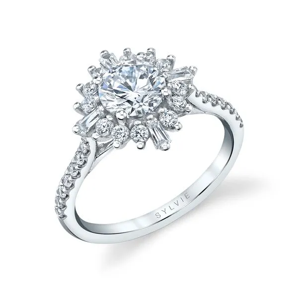 Sylvie Aspen White Gold Engagement Ring SVS Fine Jewelry Oceanside, NY