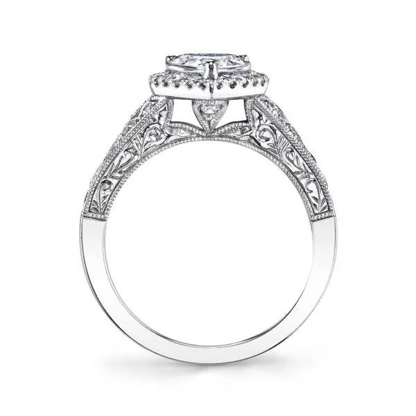 Sylvie White Gold Triple Split Shank Engagement Ring Image 2 SVS Fine Jewelry Oceanside, NY