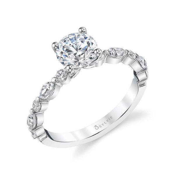 Sylvie White Gold Solitaire Engagement Ring SVS Fine Jewelry Oceanside, NY