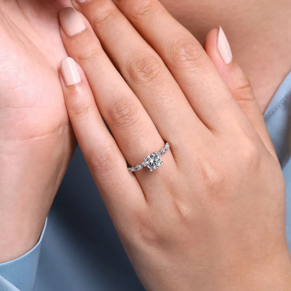 Gabriel & Co. Juliet - 14K White Gold Round Diamond Engagement Ring Image 4 SVS Fine Jewelry Oceanside, NY