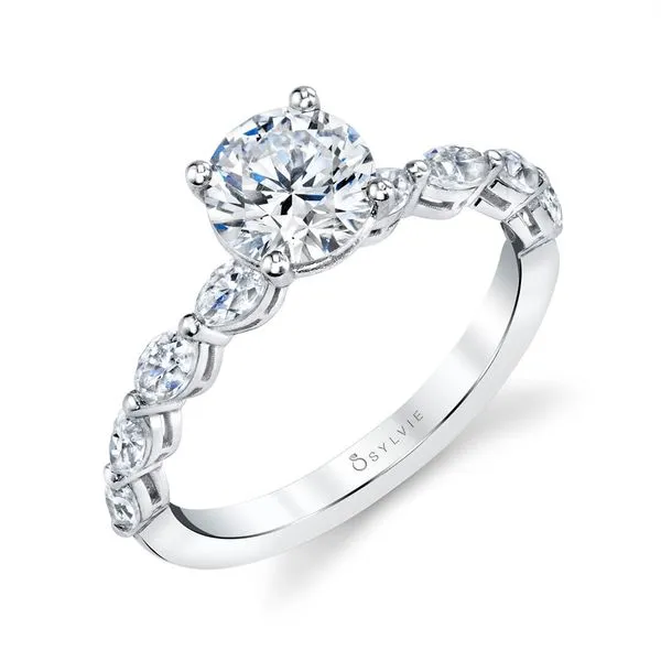 Sylvie Platinum Engagement Ring, 0.40Cttw