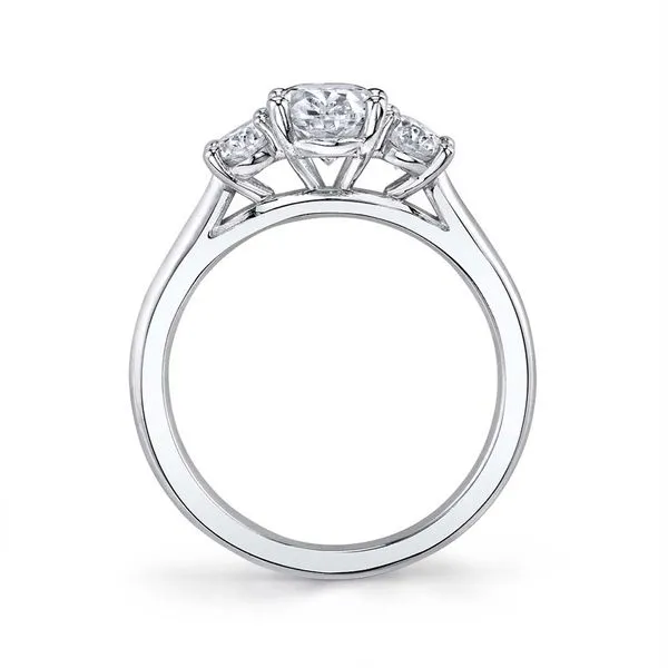 Sylvie White Gold Three Stone Oval Engagement Ring Image 2 SVS Fine Jewelry Oceanside, NY