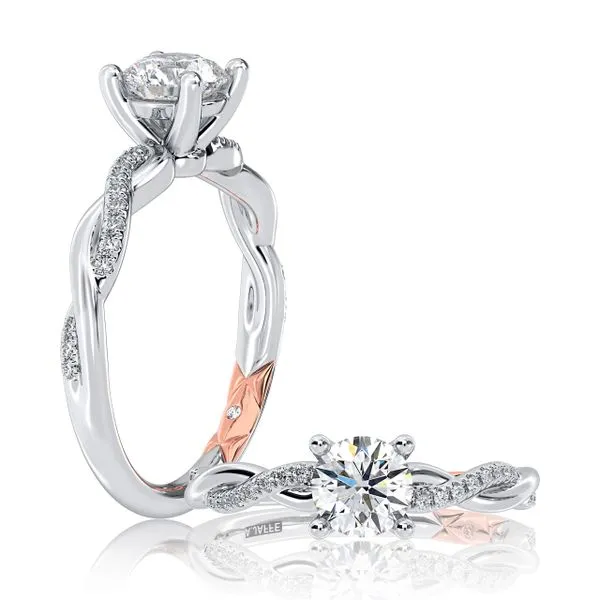 A.Jaffe White & Rose Gold Engagement Ring SVS Fine Jewelry Oceanside, NY