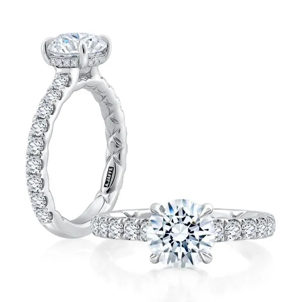 A.Jaffe White Gold Diamond Engagement Ring SVS Fine Jewelry Oceanside, NY