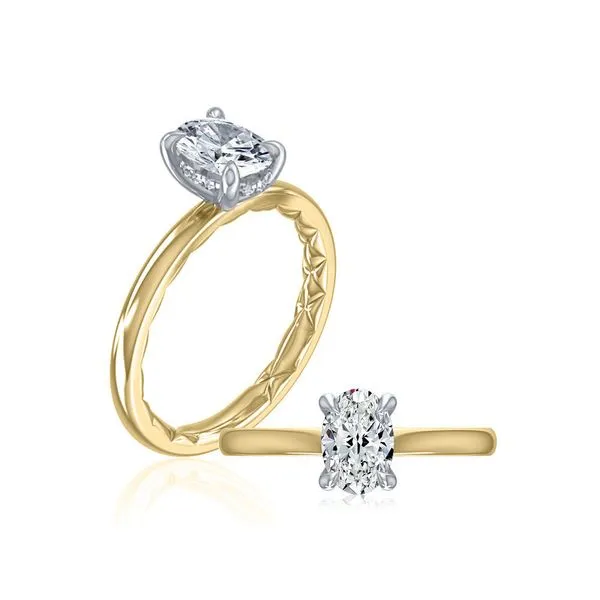 A.Jaffe Yellow & White Gold Diamond Engagement Ring