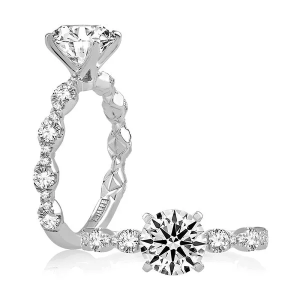 A.Jaffe White Gold Diamond Engagement Ring Mounting SVS Fine Jewelry Oceanside, NY