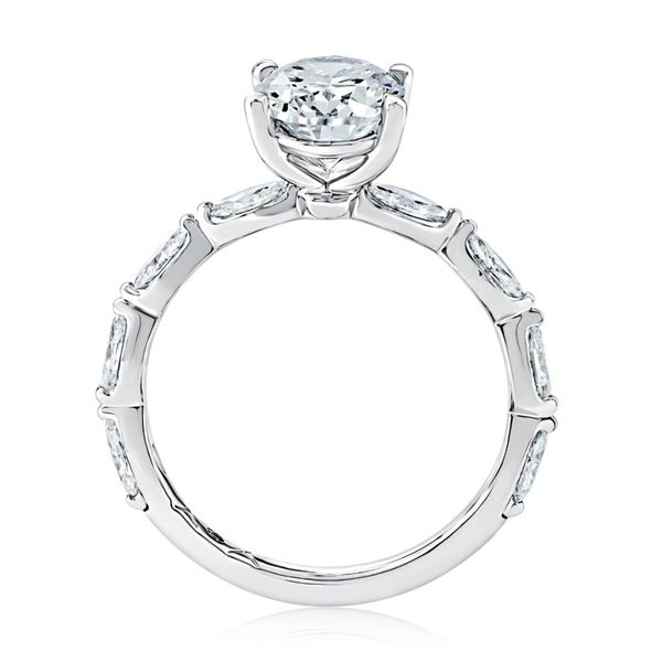 A.JAFFE Oval Engagement Ring Setting with Marquise Side Stones Image 3 SVS Fine Jewelry Oceanside, NY