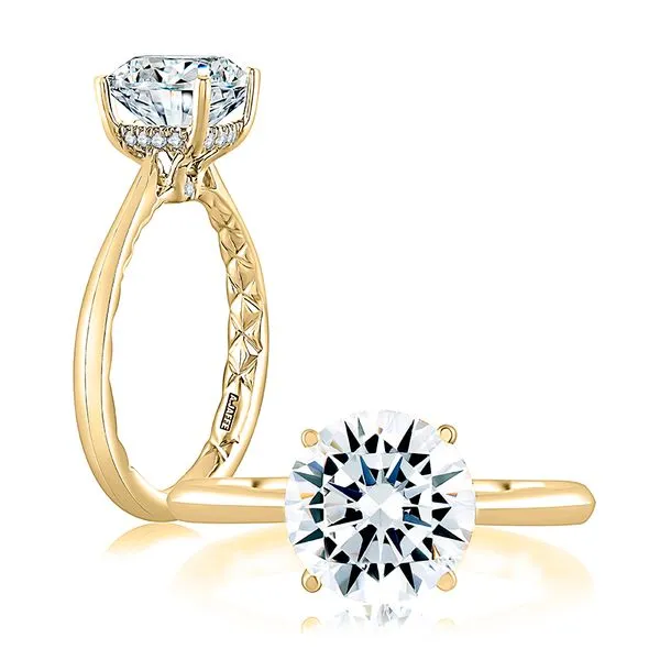 A.Jaffe Yellow Gold Engagement Ring, 0.07Cttw SVS Fine Jewelry Oceanside, NY