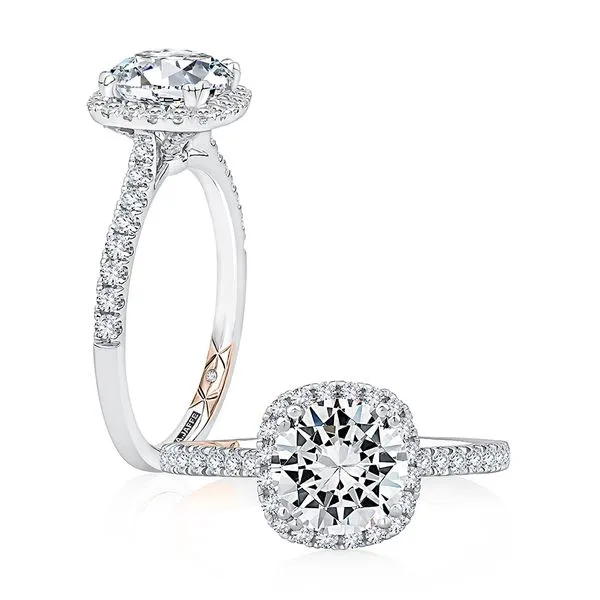 A.Jaffe White & Rose Gold Engagement Ring SVS Fine Jewelry Oceanside, NY