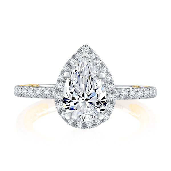 A.Jaffe White & Rose Gold Engagement Ring SVS Fine Jewelry Oceanside, NY