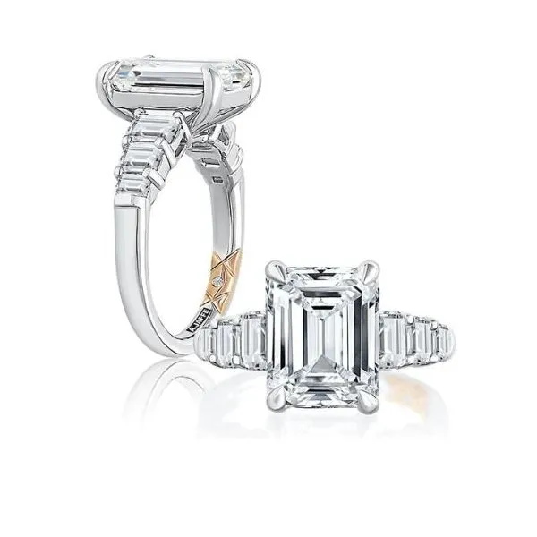 A.Jaffe White & Rose Gold Engagement Ring SVS Fine Jewelry Oceanside, NY