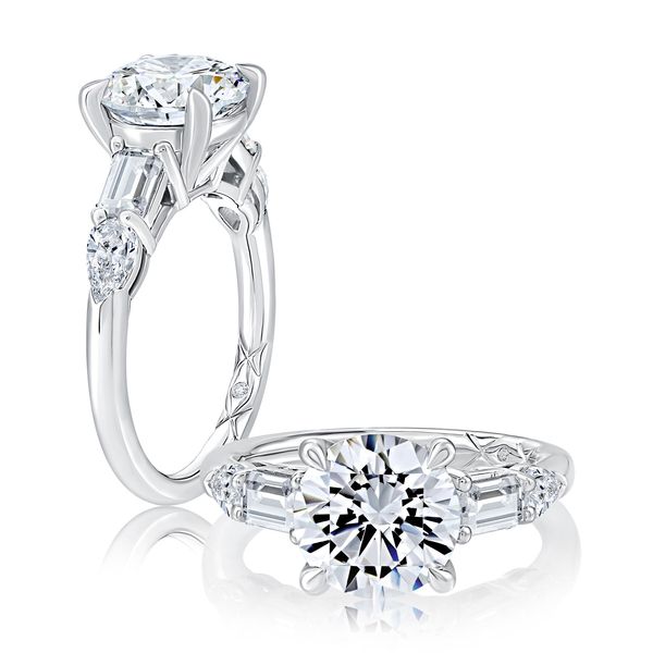 A.Jaffe White & Rose Gold Engagement Ring SVS Fine Jewelry Oceanside, NY