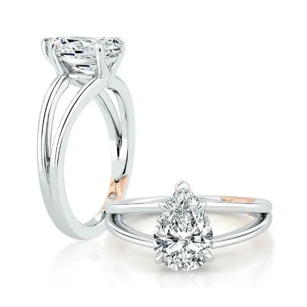 A.Jaffe White & Rose Gold Engagement Ring Setting SVS Fine Jewelry Oceanside, NY
