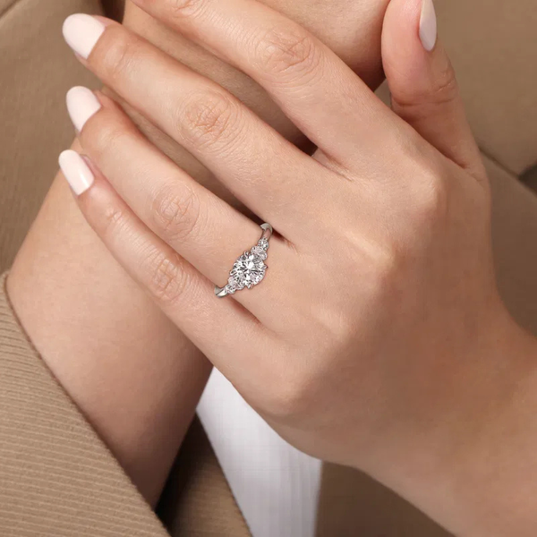 Gabriel & Co. Wave White Gold Engagement Ring Image 2 SVS Fine Jewelry Oceanside, NY