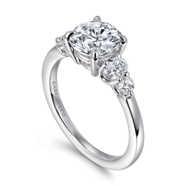 Gabriel & Co. Wave White Gold Engagement Ring Image 3 SVS Fine Jewelry Oceanside, NY