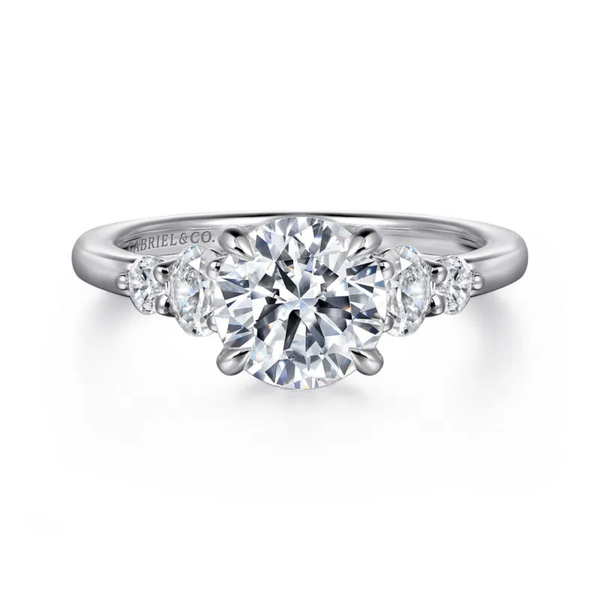 Gabriel & Co. Wave White Gold Engagement Ring SVS Fine Jewelry Oceanside, NY