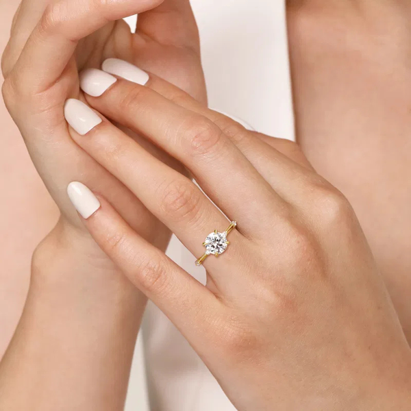 Gabriel & Co. Frances - 14K Yellow Gold Round Diamond Engagement Ring Image 5 SVS Fine Jewelry Oceanside, NY