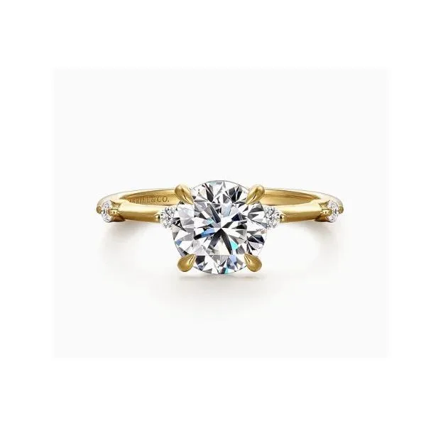 Gabriel & Co. Frances Yellow Gold Engagement Ring SVS Fine Jewelry Oceanside, NY