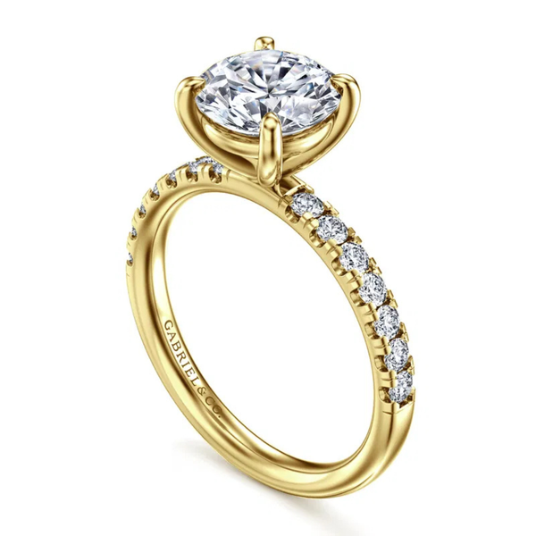Gabriel & Co. Winslow Yellow Gold Engagement Ring Image 3 SVS Fine Jewelry Oceanside, NY