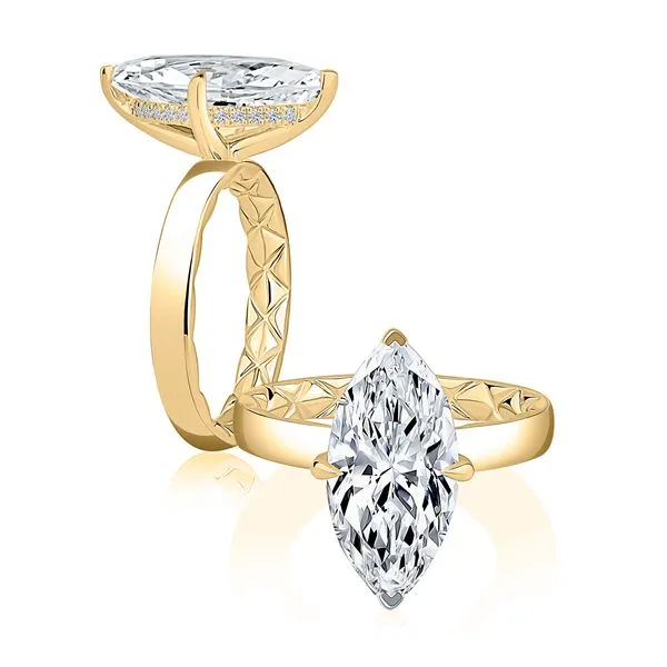 A.Jaffe Yellow Gold Diamond Engagement Ring SVS Fine Jewelry Oceanside, NY