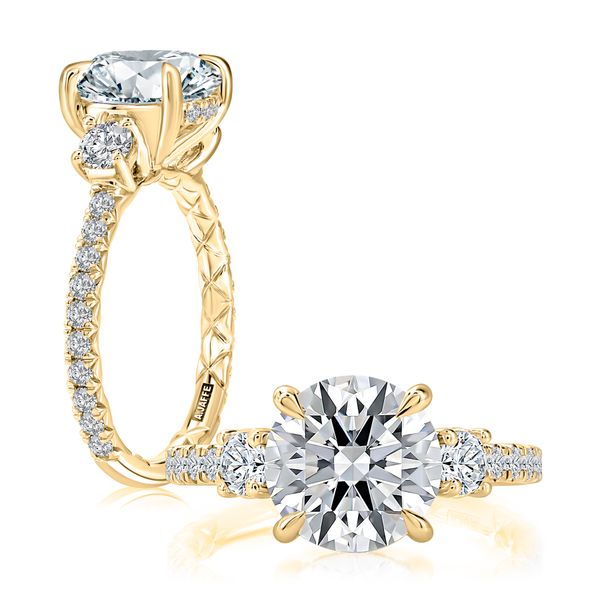 A.Jaffe Yellow Gold Diamond Engagement Ring SVS Fine Jewelry Oceanside, NY