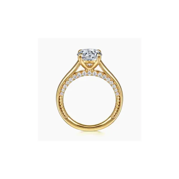 Gabriel & Co. Rosey Yellow Gold Diamond Engagement Ring Image 2 SVS Fine Jewelry Oceanside, NY
