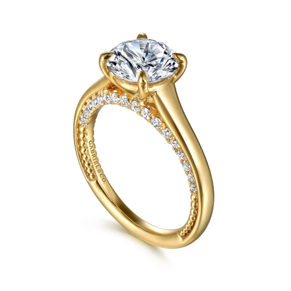 Gabriel & Co. Rosey Yellow Gold Diamond Engagement Ring Image 3 SVS Fine Jewelry Oceanside, NY