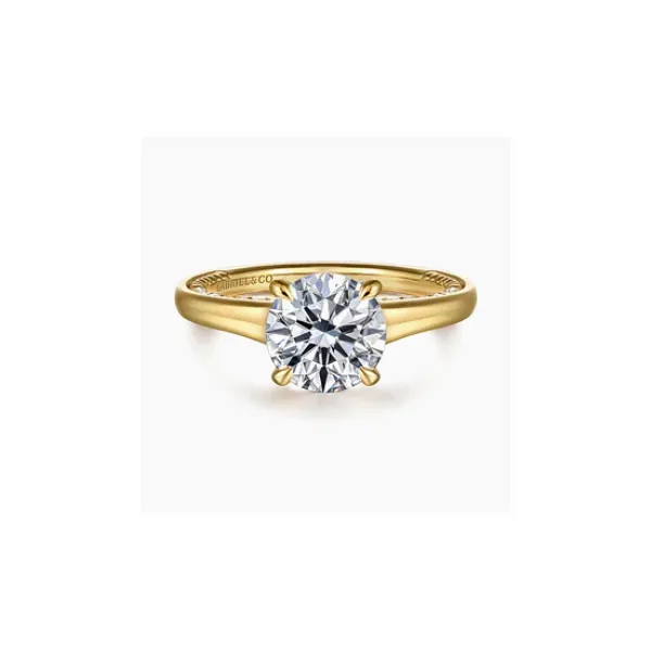 Gabriel & Co. Rosey Yellow Gold Diamond Engagement Ring SVS Fine Jewelry Oceanside, NY