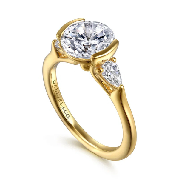 Gabriel & Co. Alesandra Yellow Gold Diamond Engagement Ring Image 3 SVS Fine Jewelry Oceanside, NY
