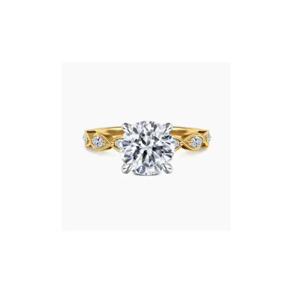 Gabriel & Co. Claudia White & Yellow Gold Engagement Ring SVS Fine Jewelry Oceanside, NY