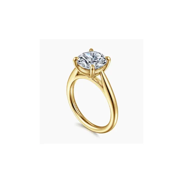 Gabriel & Co. Bambi Yellow Gold Round Engagement Ring Image 2 SVS Fine Jewelry Oceanside, NY
