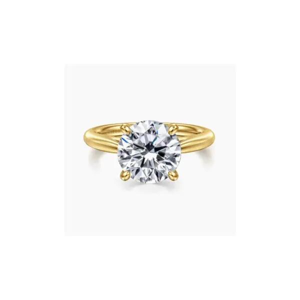 Gabriel & Co. Bambi Yellow Gold Round Engagement Ring SVS Fine Jewelry Oceanside, NY