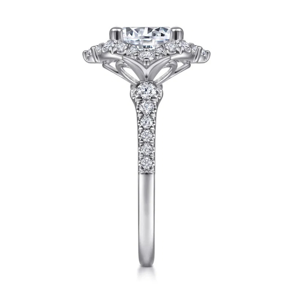 Gabriel & Co. Victorian 14K White Gold Veronique Engagement Ring Image 3 SVS Fine Jewelry Oceanside, NY