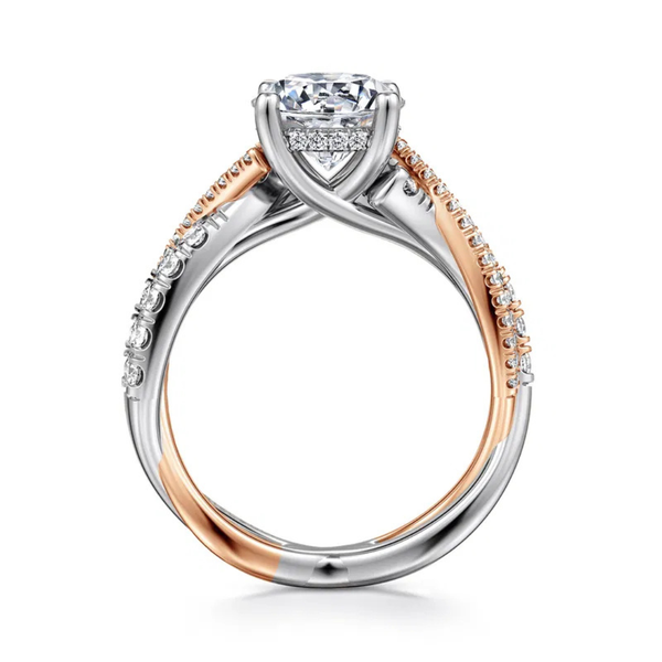 Gabriel & Co. Contemporary 14K White- Rose Gold Sandrine Engagement Ring Image 3 SVS Fine Jewelry Oceanside, NY