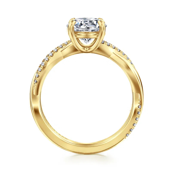 Gabriel & Co. Contemporary 14K Yellow Gold Campana Engagement Ring Image 2 SVS Fine Jewelry Oceanside, NY