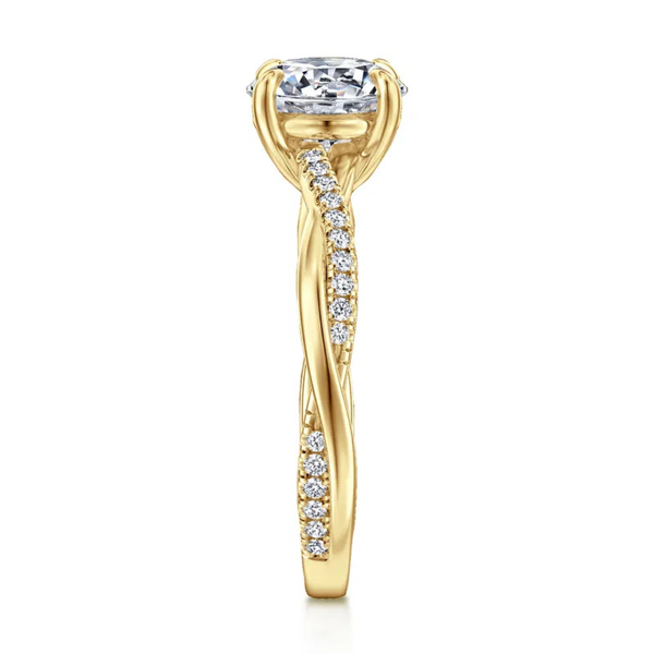 Gabriel & Co. Contemporary 14K Yellow Gold Campana Engagement Ring Image 4 SVS Fine Jewelry Oceanside, NY