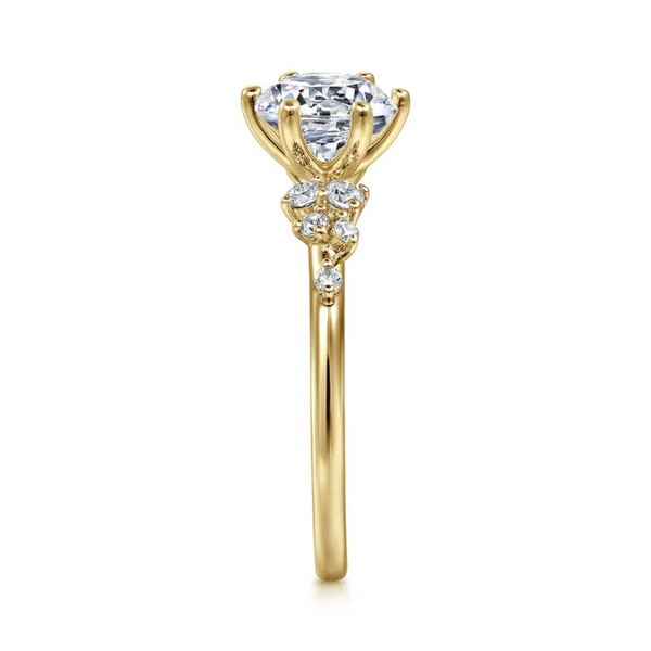 Gabriel & Co. Starlight 14KYellow Gold Reena 6 Prong Engagement Ring Image 4 SVS Fine Jewelry Oceanside, NY