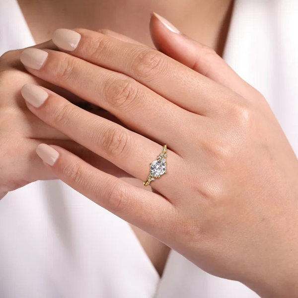Gabriel & Co. Starlight 14KYellow Gold Reena 6 Prong Engagement Ring Image 5 SVS Fine Jewelry Oceanside, NY