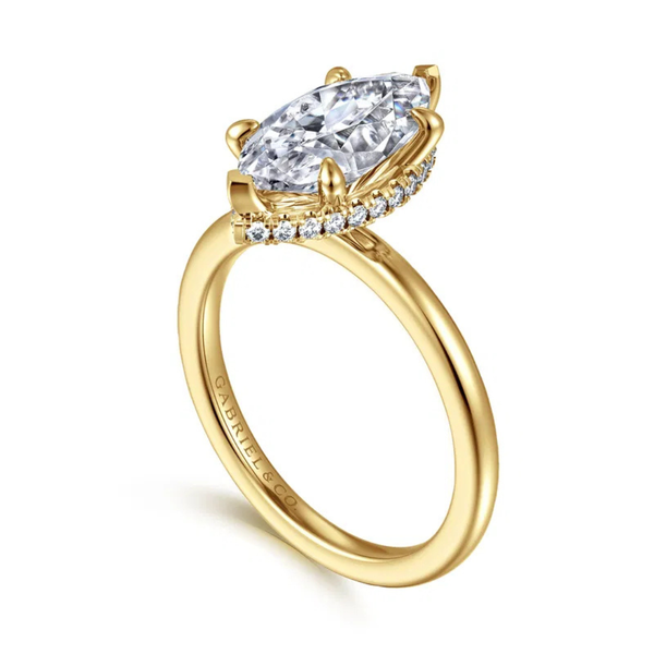 Gabriel & Co. Classic 14K Yellow Gold Rainah Marquise Diamond Engagement Ring Image 3 SVS Fine Jewelry Oceanside, NY
