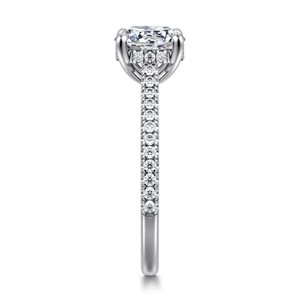 Gabriel & Co. Classic 14K White Aline Engament Ring Image 4 SVS Fine Jewelry Oceanside, NY