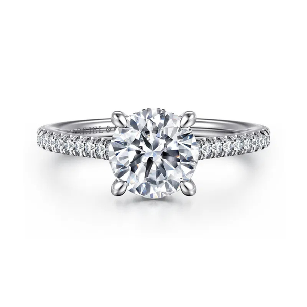 Gabriel & Co. Classic 14K White Aline Engament Ring SVS Fine Jewelry Oceanside, NY