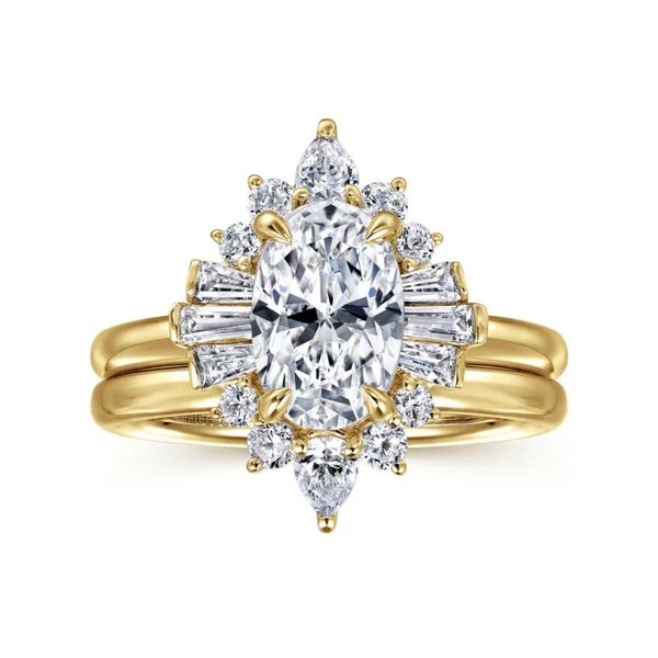 Gabriel & Co. Starlight  14K Yellow Gold Emarie Oval Halo Diamond Engagement Ring Image 4 SVS Fine Jewelry Oceanside, NY
