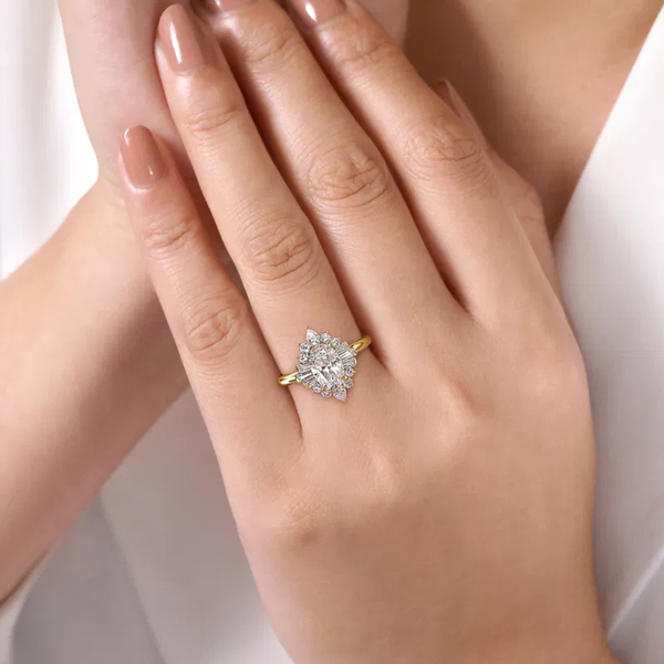 Gabriel & Co. Starlight  14K Yellow Gold Emarie Oval Halo Diamond Engagement Ring Image 5 SVS Fine Jewelry Oceanside, NY