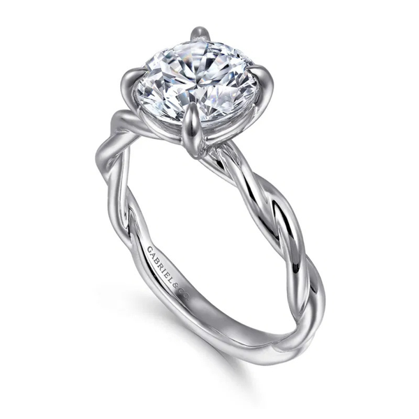 Gabriel & Co. Classic 14K White Gold Emersin Engagement Ring Image 3 SVS Fine Jewelry Oceanside, NY