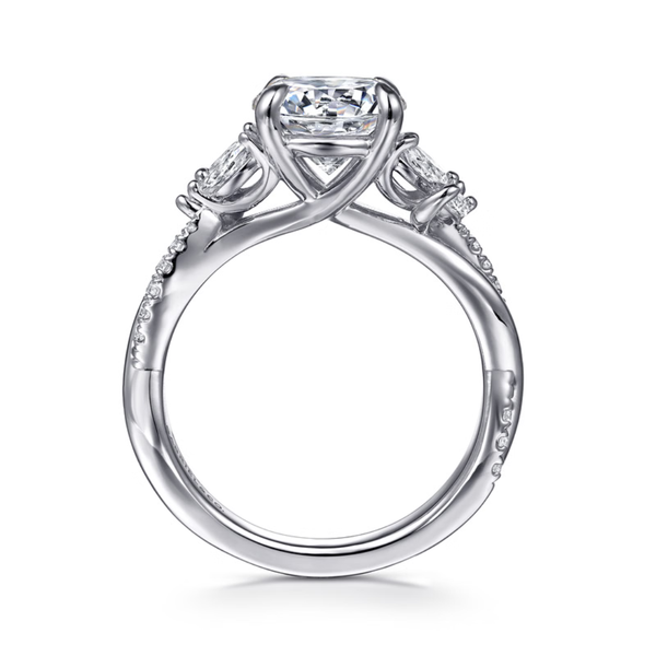 Gabriel & Co. Floral Nouveau 14K White Gold DeishaTwisted Engagement Ring Image 2 SVS Fine Jewelry Oceanside, NY
