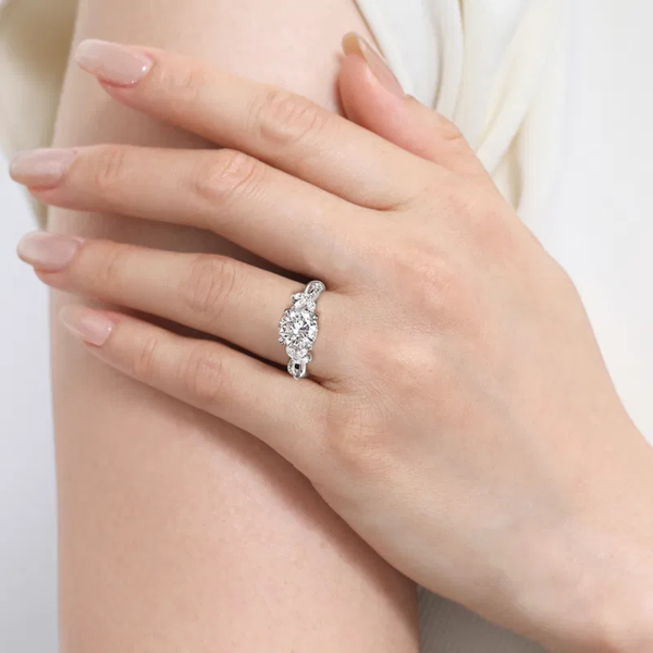 Gabriel & Co. Floral Nouveau 14K White Gold DeishaTwisted Engagement Ring Image 5 SVS Fine Jewelry Oceanside, NY