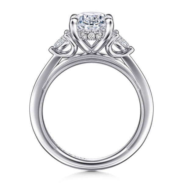 Gabriel & Co. Contemporary 14k White Gold Dani Oval Engagement Ring Image 2 SVS Fine Jewelry Oceanside, NY